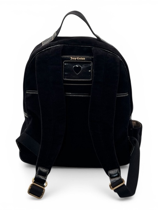 Vintage Juicy Couture Y2K Black Velour Large Backpack Embroidered Crown Logo main image 2